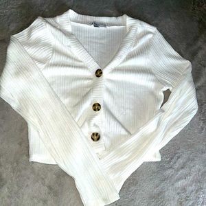 White Cropped Sweater